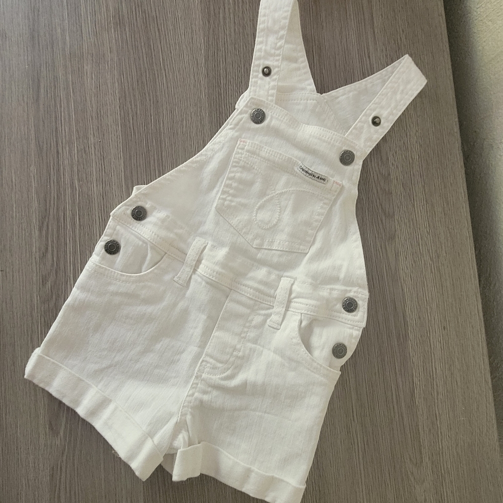 Calvin Klein toddler white girls overalls 2T